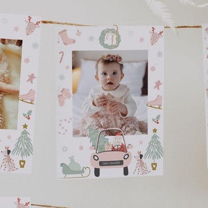 Pastel Christmas Birthday Photo Banner: Oh What Fun Holiday Party Invite for Girls - Winter Birthday Celebration Template (Digital Download)