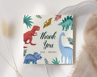 Dinosaur Birthday Favor Tags Template - Personalized Jurassic Theme Gift Tags - Dino Birthday - Trex Party - Editable Instant Download