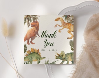 Dinosaur Birthday Favor Tags Template - Personalized Jurassic Theme Gift Tags - Dino Birthday - Trex Party- Editable Instant Download