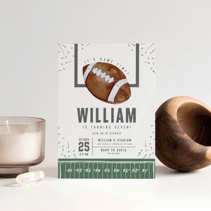 Modèle d'invitation de fête d'anniversaire de football - invitation de Gridiron modifiable - soirée à thème de fan de sport - fête d'anniversaire de sport - téléchargement immédiat