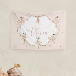 Ballerina Birthday Backdrop - Tutu Ballet Party Decor, Celebration Banner, Printable Ballerina Background - Ballet Dancer - Instant Download