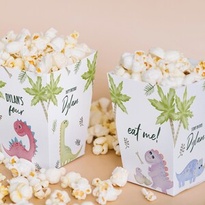 Dinosaur Popcorn Box Dinosaur Birthday Jurassic Trex - Etsy