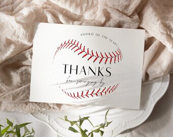 Editable Baseball Birthday Thank You Tags Favor Tags Rookie of the Year ...