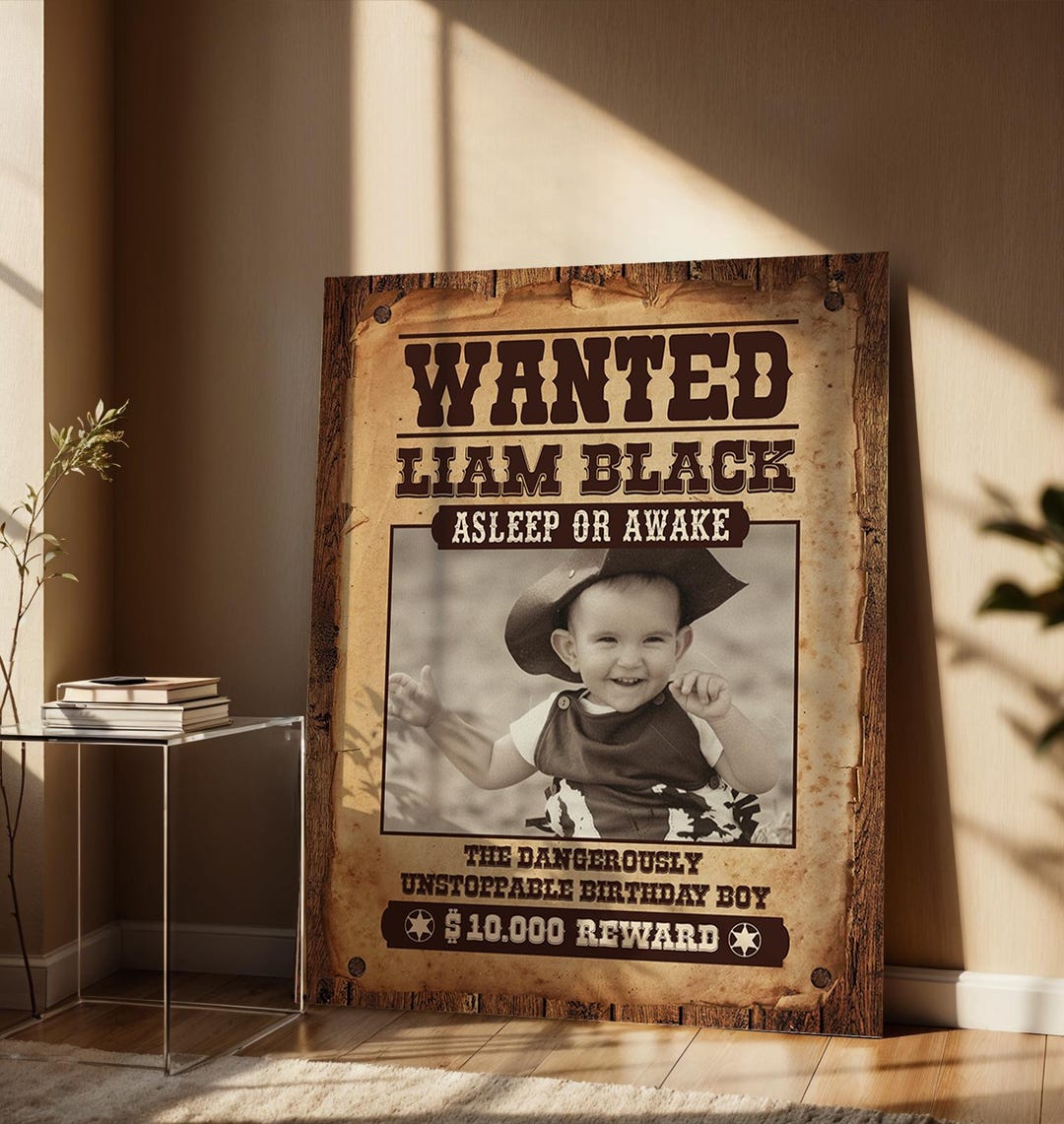 Wanted Poster Sign: Editable Wild West Outlaw Reward Banner - Western ...