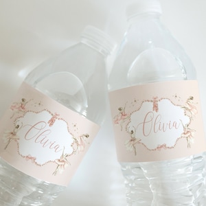 Ballerina Verjaardag Waterfles Label - Balletdanser Thema - Gepersonaliseerde Tutu Ballet Verjaardag Waterfles Label - Direct downloaden