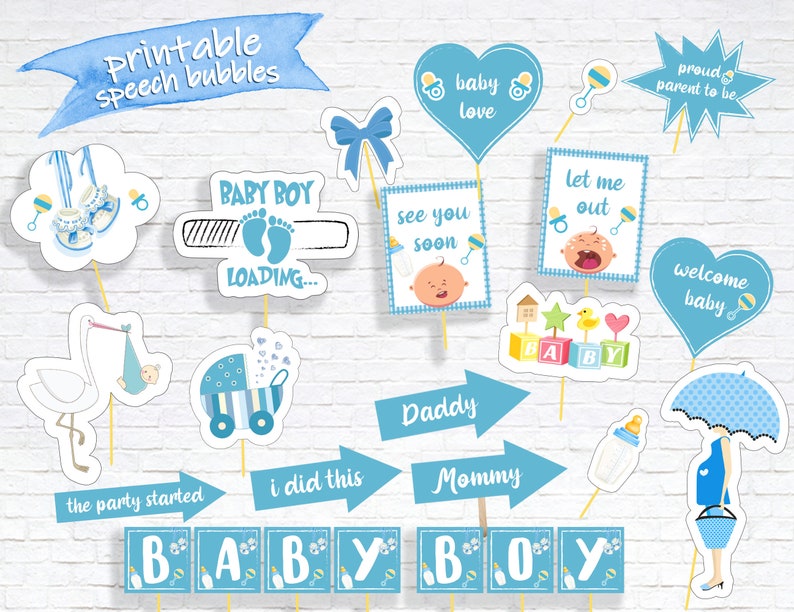 Baby Shower Welcome Sign Speech Bubbles editable pdf ...
