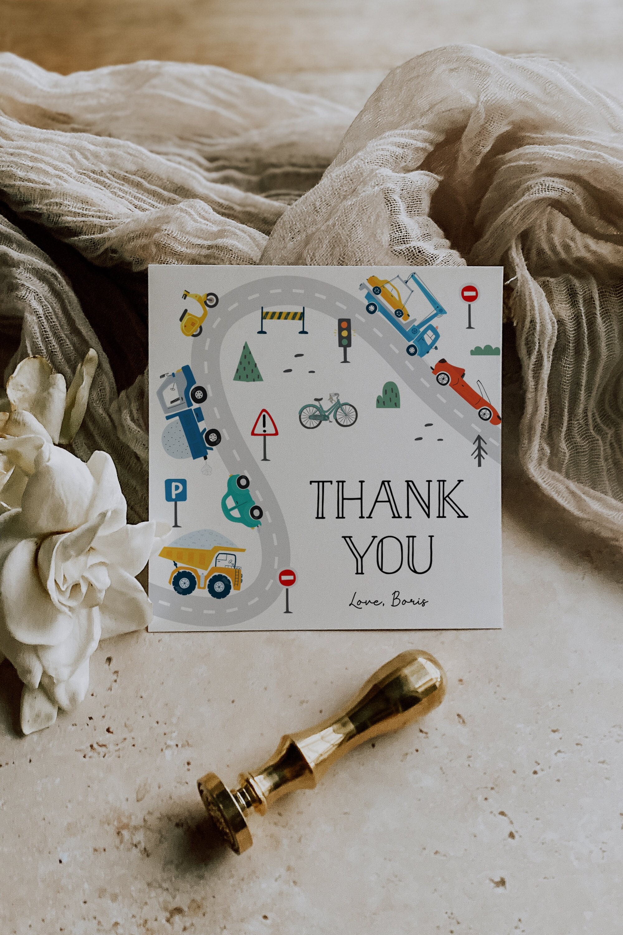 Transportation Birthday Favor Tags Template - Trucks and Cars Gift Tags - Vehicle Birthday - City Transportation - Editable Instant Download