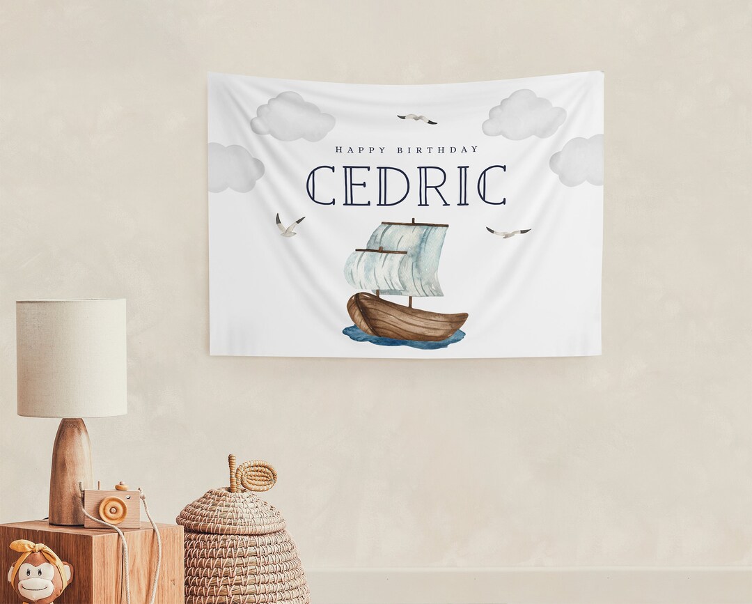 Nautical Birthday Backdrop - Custom Ocean Adventure Party Banner ...