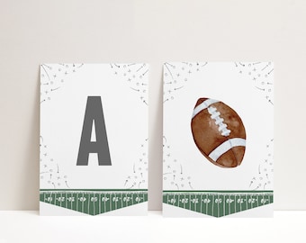 Football Birthday Flag Banner - Gridiron Theme Party Decor - Sports Fan Theme Party - Sports Birthday - Editable Instant Download