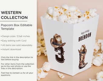 JeVenis Pferde-Popcorn-Boxen – 12 Stück, Für Western-Party, Cowboy-Thema, Geburtstag