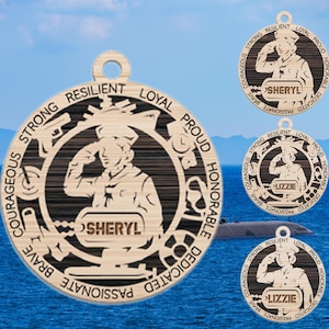 Personalized Navy Christmas Ornament: Military Holiday Decor, 4&quot; Size