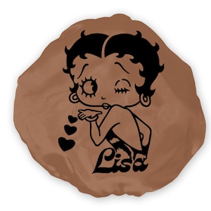 Personalized Betty Boop Satin Sleep Cap: Custom Hair Bonnet