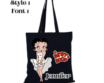 Cadeau personnalisé Betty Boop Black Tote Bag pour sa coutume