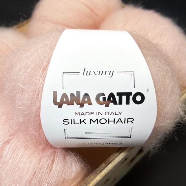 Lana Gatto Silk Mohair, fil doux de kid mohair et de soie, fil de poids de dentelle, fil italien, fil de crochet, SuperKid Mohair