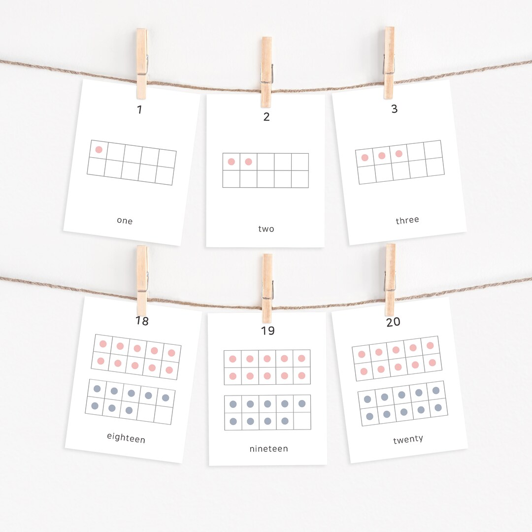 PRINTABLE Ten Frame Flashcards 120 for Kids, Learning Number Sense