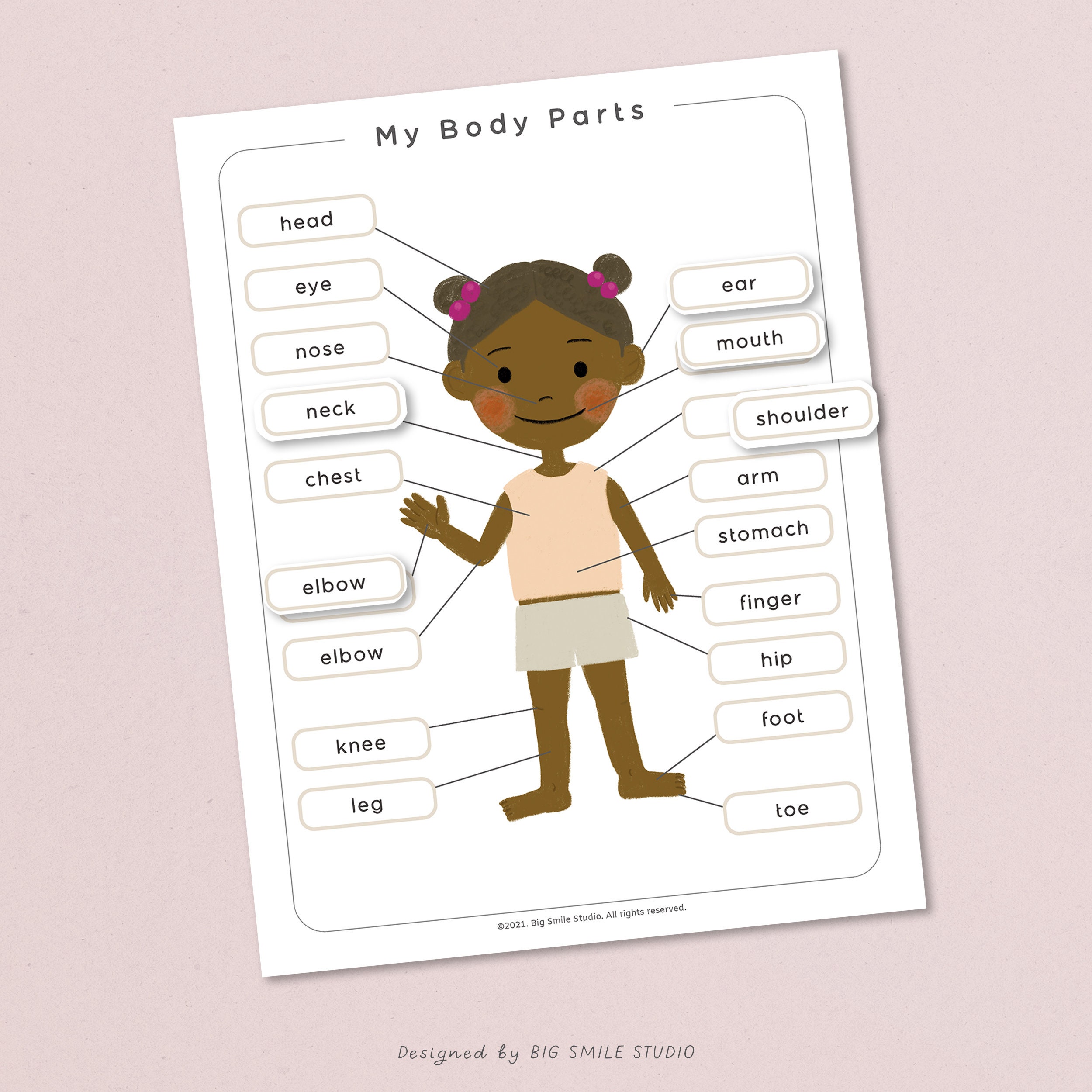 PRINTABLE Body Parts Matching Worksheet for Kids, My Body Puzzle Busy ...
