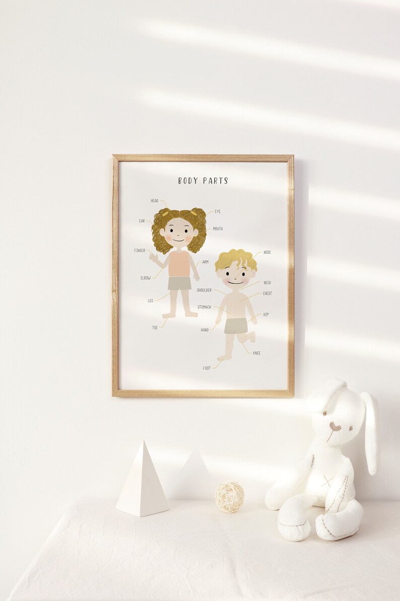 PRINTABLE Body Parts Poster for Kids, My Body Preschool Homeschool ...