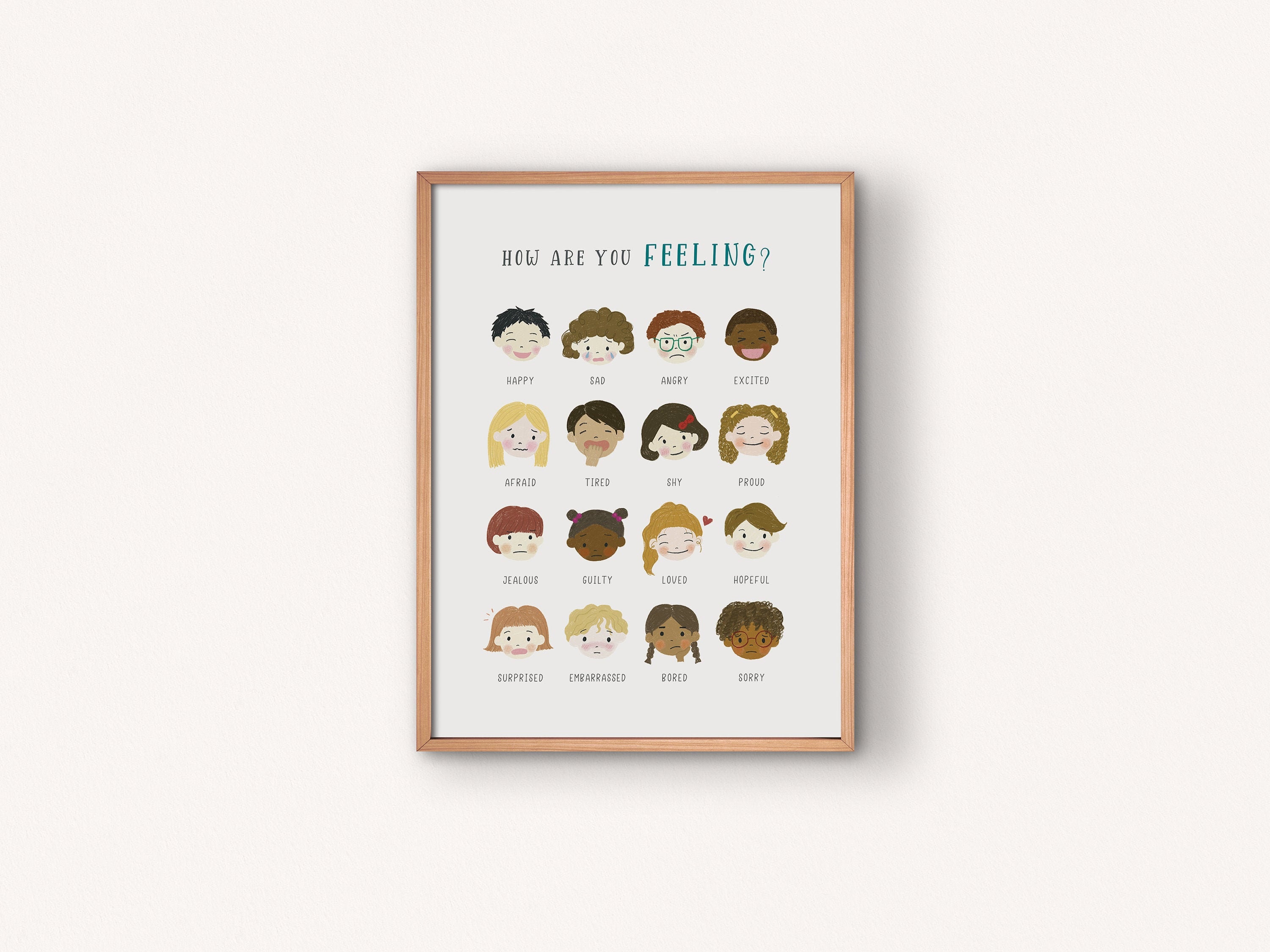 PRINTABLE Feelings Chart Preschool Emotions Educational | Etsy