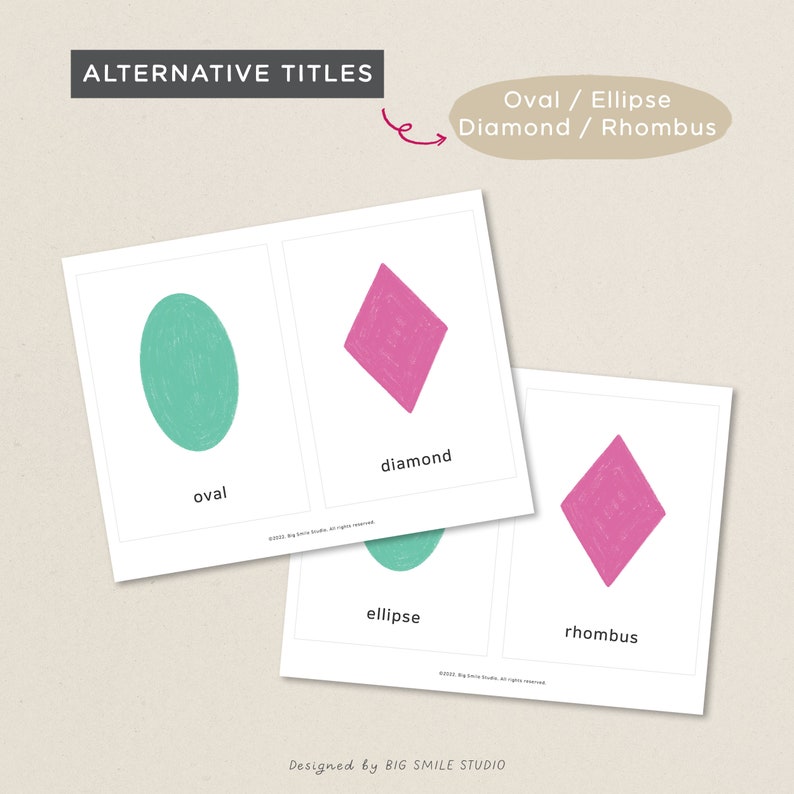 PRINTABLE Shapes Flashcards for Kids, Montessori Toddler Preschool ...