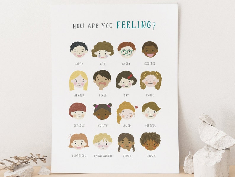 PRINTABLE Feelings Chart Preschool Emotions Educational - Etsy