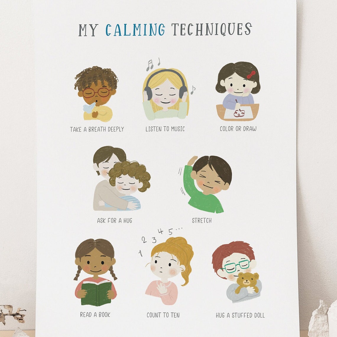 PRINTABLE Calming Techniques for Kids Calm Corner Preschool Etsy