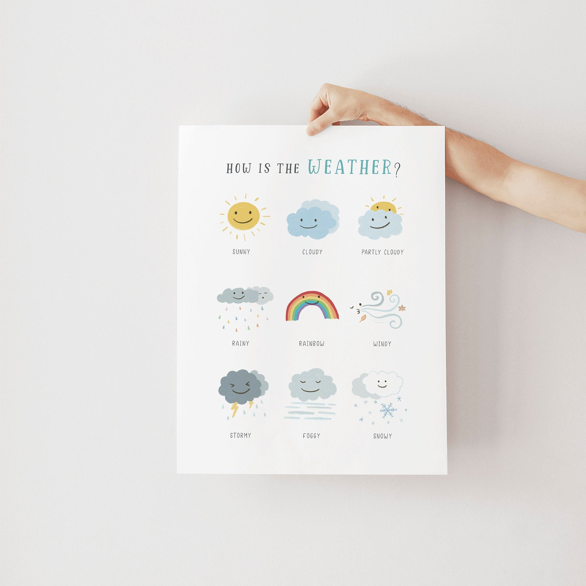 PRINTABLE Weather Chart Preschool Weather Educational Poster | Etsy