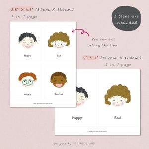 PRINTABLE Feelings Flashcards for Toddlers, Preschool Educational ...