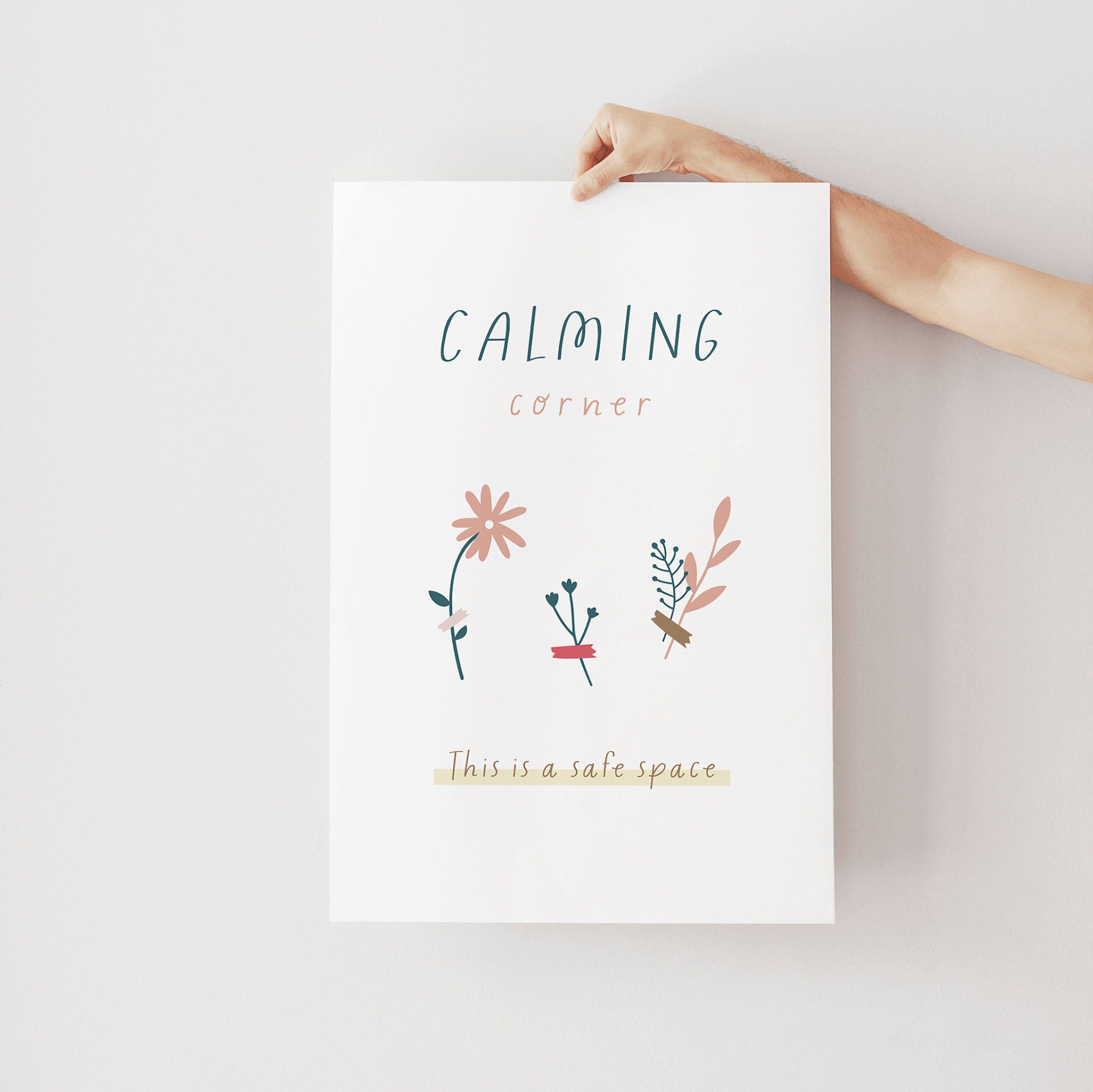 PRINTABLE Calming Corner Poster, Calm Down Corner Emotions Nursery Wall ...