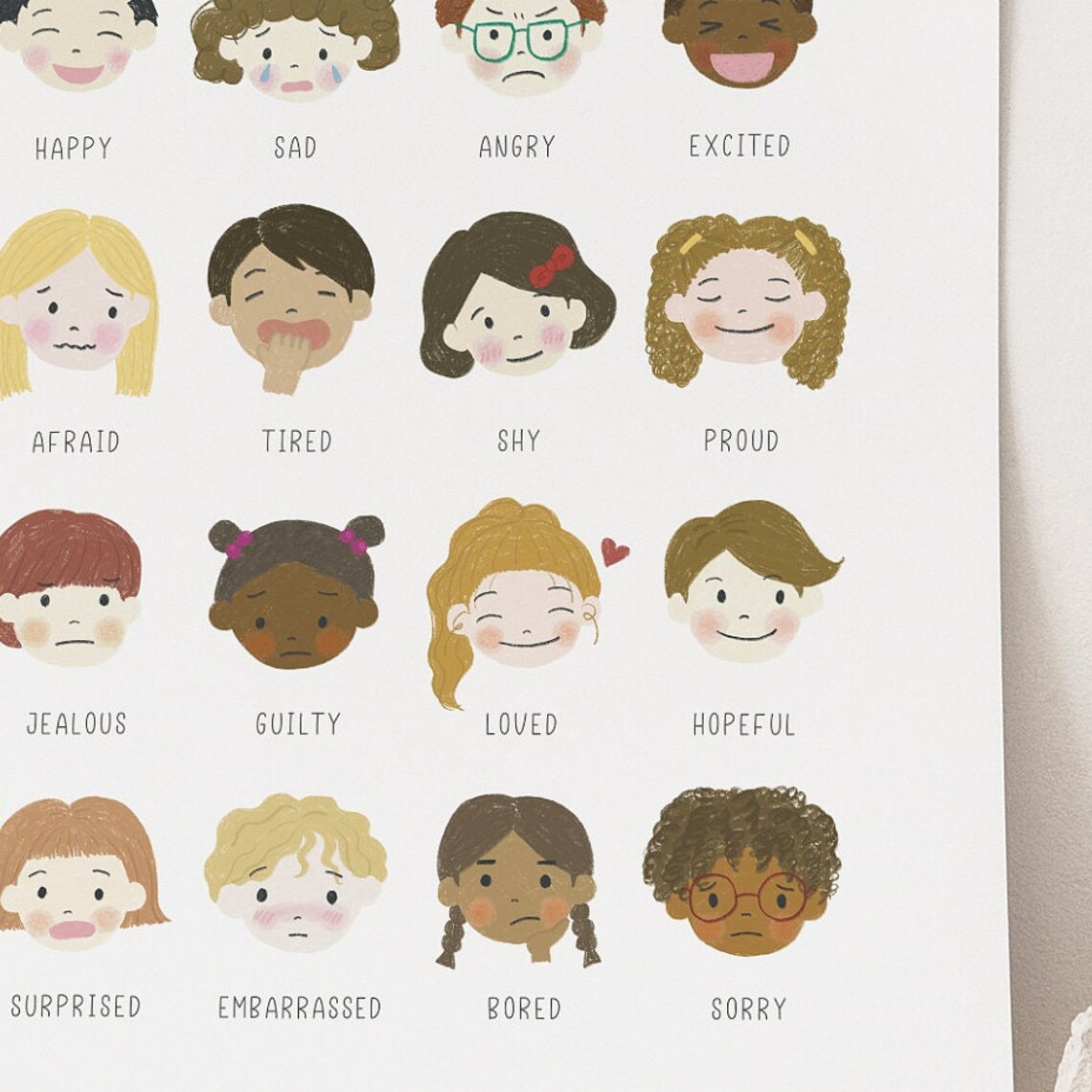 PRINTABLE Feelings Chart and Calming Techniques Poster for Etsy