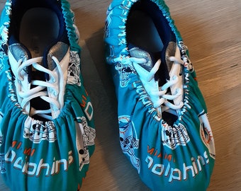 Miami Dolphins bowling shoe cover design