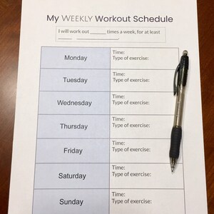 Printable Workout Schedule - Etsy