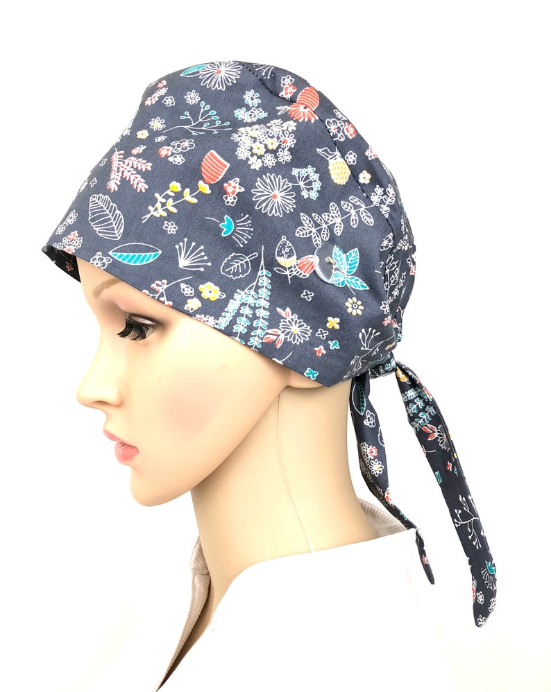 Unisex Surgical Scrub Cap with Buttons Scrub Hat for Doctors Etsy
