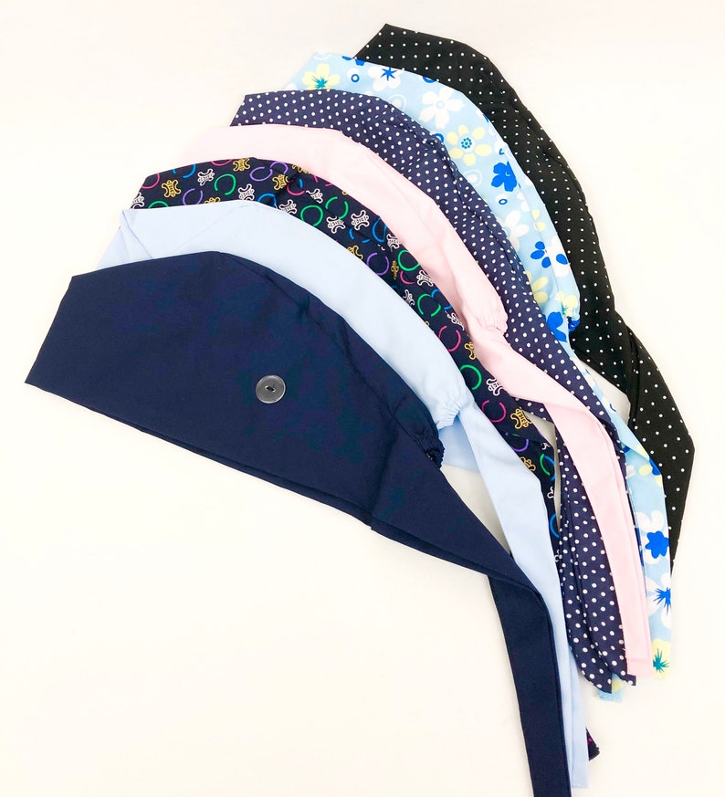 Surgical Scrub Cap with Ear Saver Buttons / Chemo Caps / Etsy