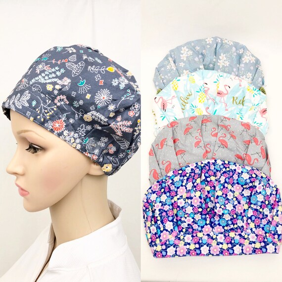 Surgical Scrub Cap Hat With Buttons 
