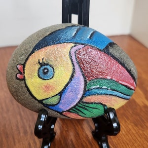 Wake Up Smiling Every Morning Fish Gold Fish Painted Rock