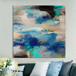 Abstract Paintings On Canvas Large Blue Canvas Wall Art Contemporary Art Painting Canvas Abstract Wall Painting For Living Room abstract art