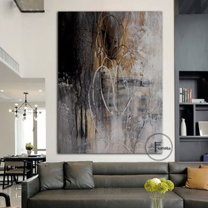 Abstract original painting 3d texture painting minimalism abstract painting art for walls large oil painting on canvas gray painting artloft