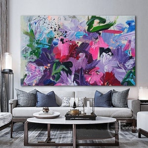 Original Abstract Flower Painting Floral Oil Painting Impasto Flowers ...