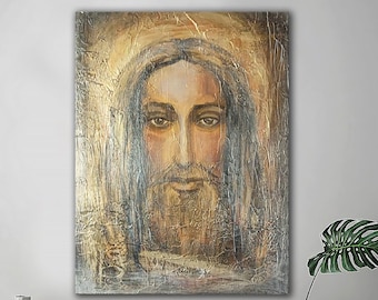 Christ art, religious art, christian wall art, spiritual wall art, religious home decor, Jesus art, Jesus painting, catholic painting,Jesus