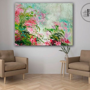 Textured Art 3d Abstract White Pink Painting Art of Flowers - Etsy