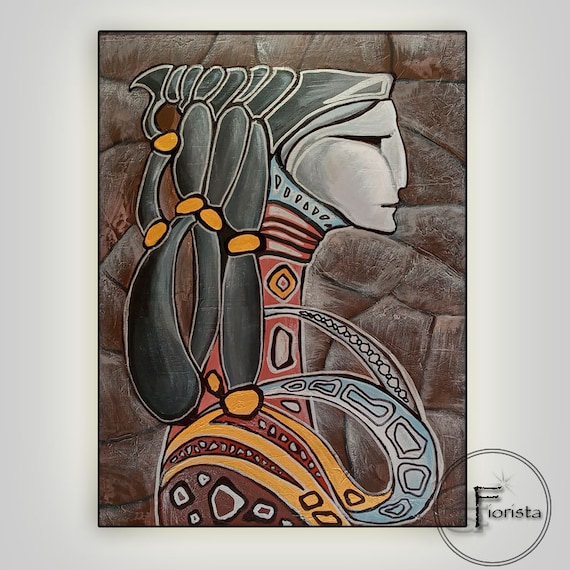 抽象画 女性の人物像 アクリル画(人魚) 抽象画 女性の人物像 アクリル画(人魚)（人魚の末娘」 by Nina