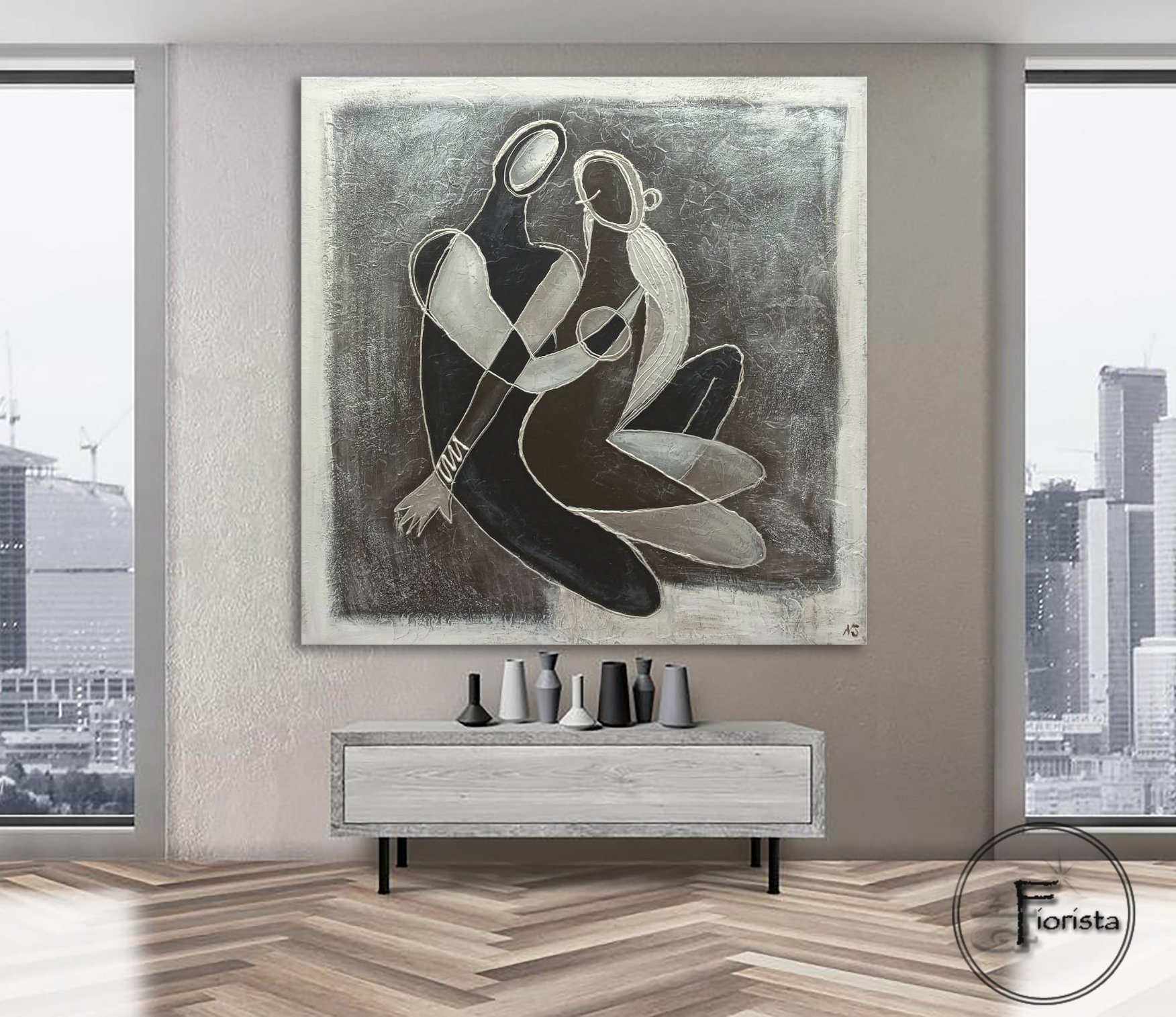 Extra Large Painting Painting Minimal Family Art Sensual Art - Etsy