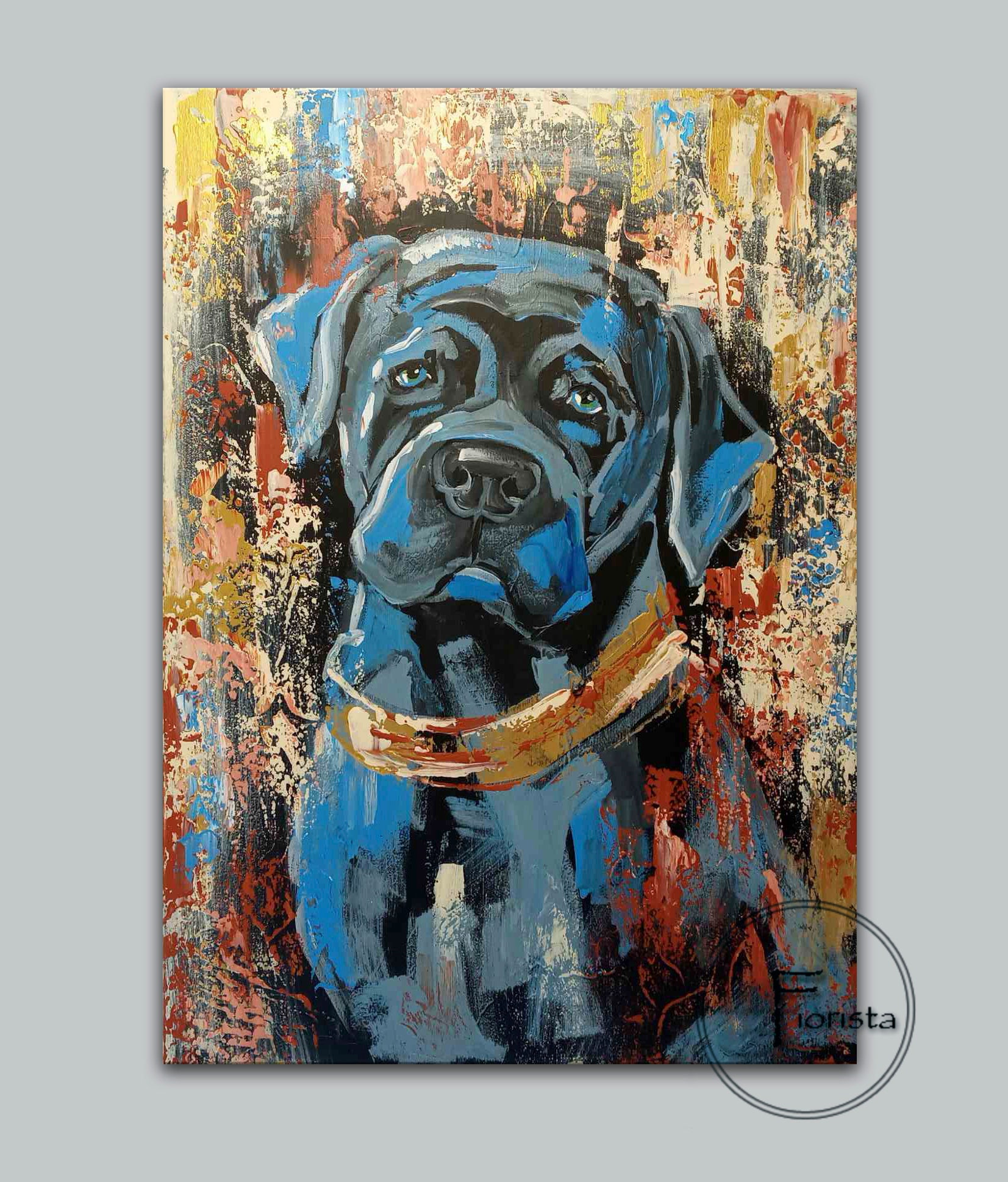 Dog cane corso dog portrait original abstract painting oil painting on canvas wall painting modern art pet portrait textured art corso gift