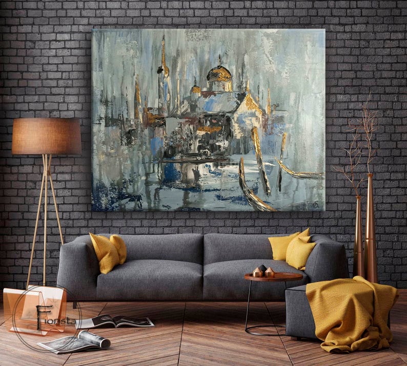 disponibile quadro -  Colori della Città quadro astratto moderno, dipinto a mano, oil on canvas. - Dario Meloni | ® APS