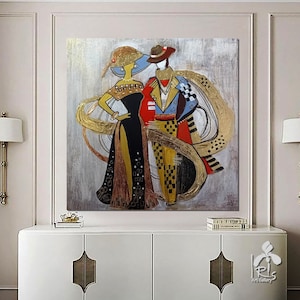 Large original abstract textured figurative painting, abstract figurative paintings on canvas, creative modern minimalist art, expressionist
