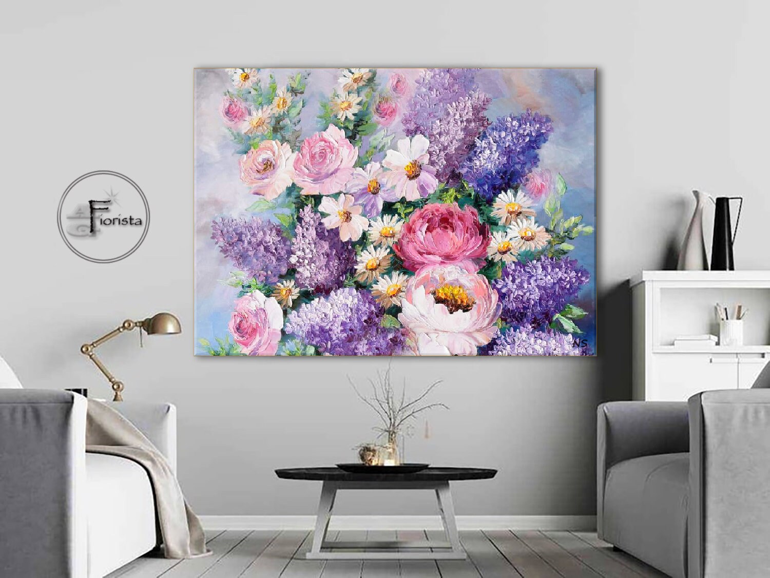 お買い得商品特集 - 販促エクスプレス 絵画 インテリア 絵 油絵 uF6-114002 花（オリジナルの抽象的な 絵画