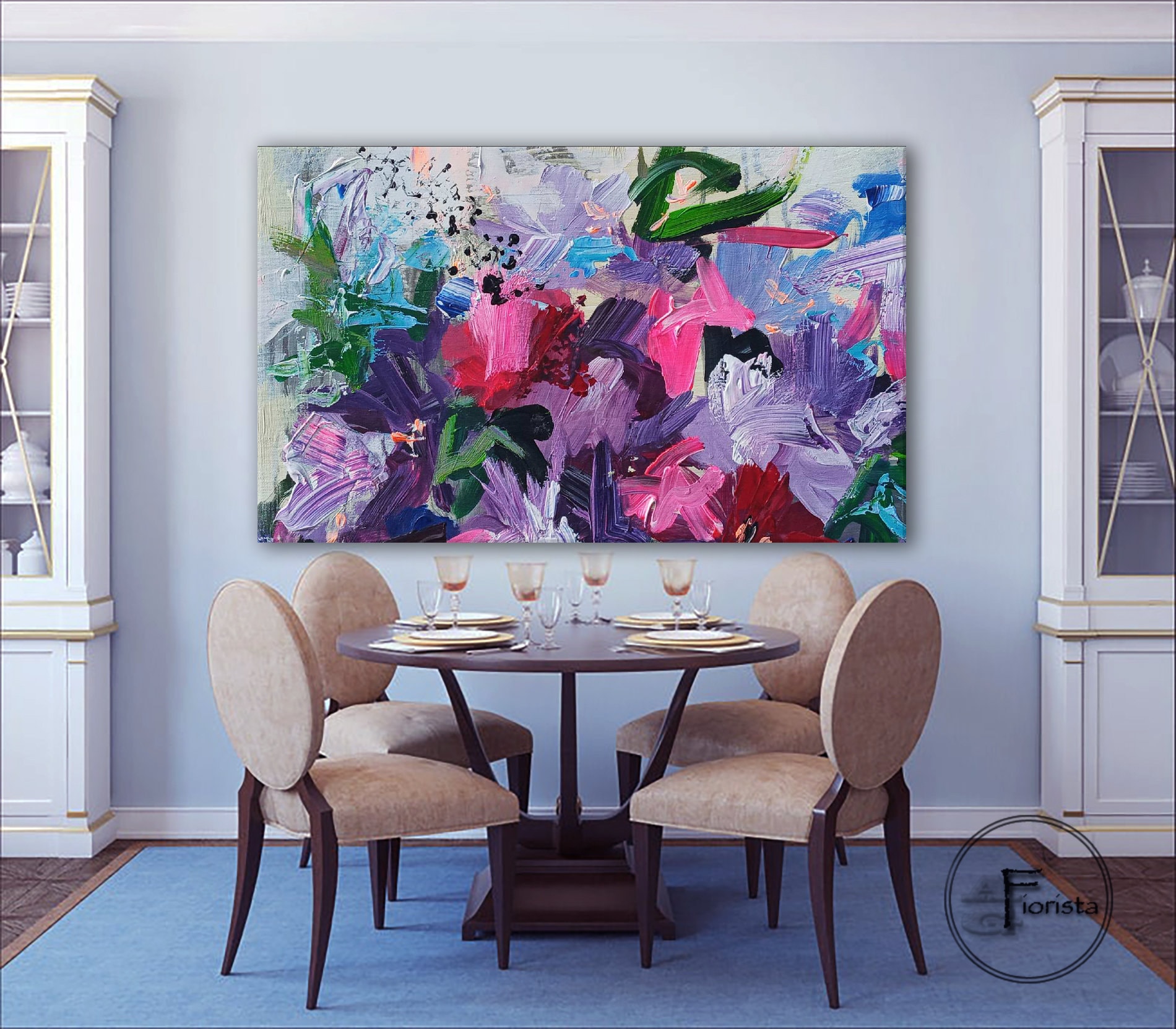 Original Abstract Flower Painting Floral Oil Painting Impasto Flowers ...