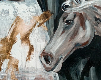 走る馬の絵画、白黒アート、テクスチャードキャンバス - Etsy 日本