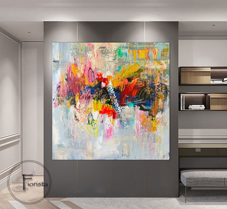 Modern Large Abstract Colorful Paintings on Canvas Acrylic - Etsy