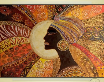African Queen,Original Abstract Painting Female Enpowerment portrait, Diversity,Wall Painting,Girl,Modern home and office decor African art